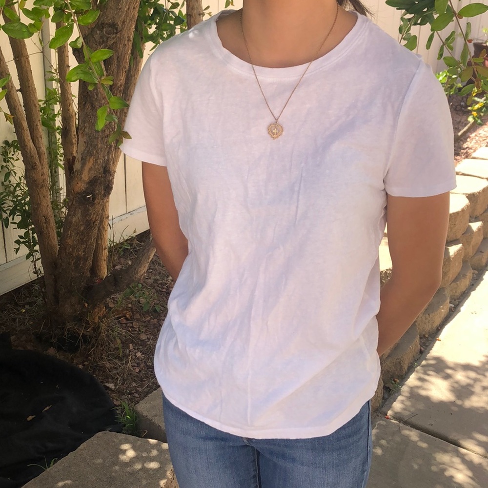 White cotton basic top